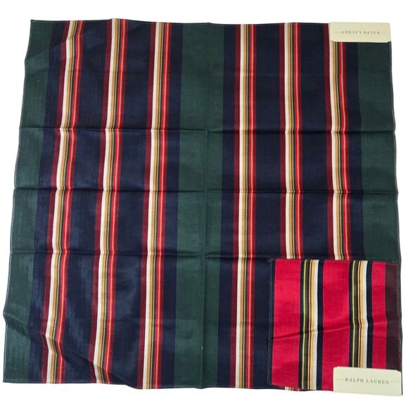 VTG Ralph Lauren Upholstery Fabric Willington Stripe Hunter/Navy 27x27 inch 0802 - Picture 1 of 4